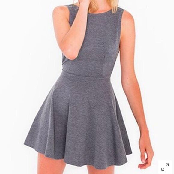 VTG American Apparel Gray Y2k Skater Mini Fit Flare Indie Sleaze Grunge Dress S - Picture 6 of 14